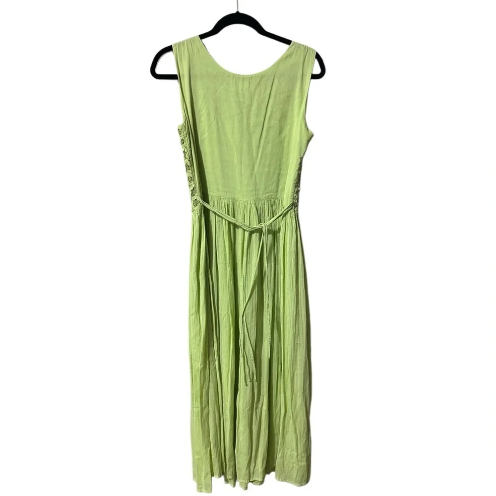 Coldwater Creek Women’s Pastel Green Lace Bodice Midi Dress Flowy Petite Medium